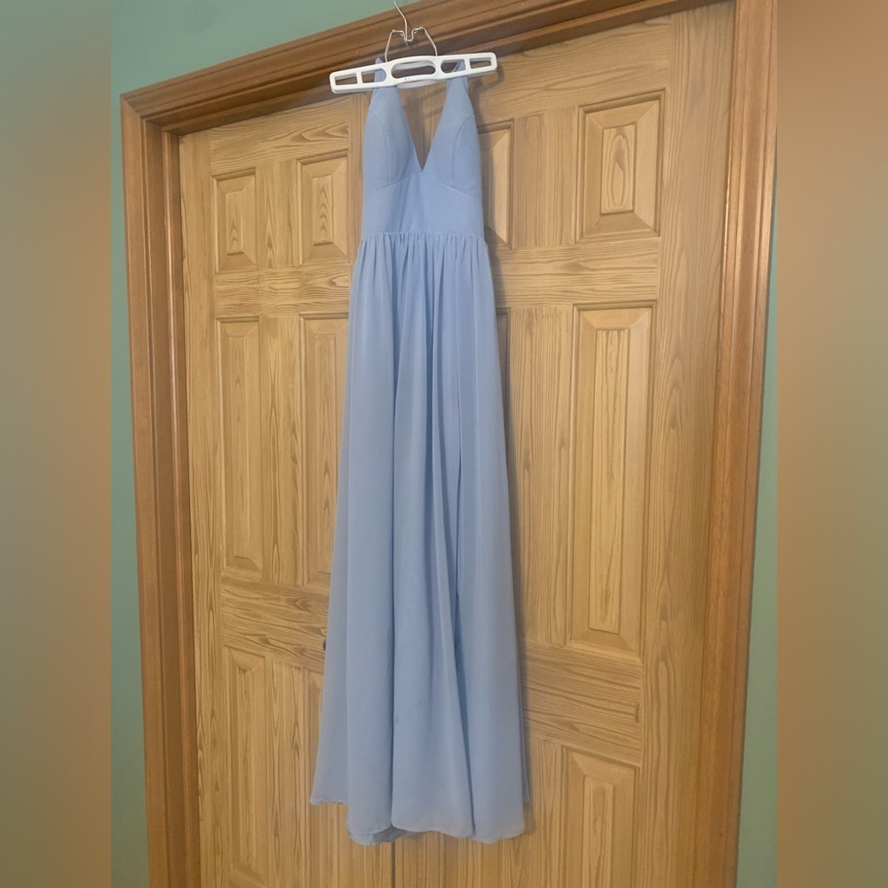 Azazie Aaida Dusty Blue Bridesmaid Dress
